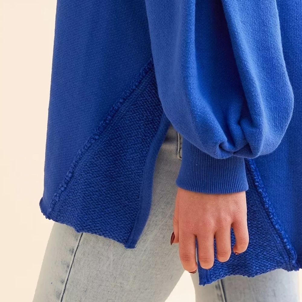 We The Free Blue Relaxed Oversized Sweatshirt, XSMALL - Picture 4 of 8